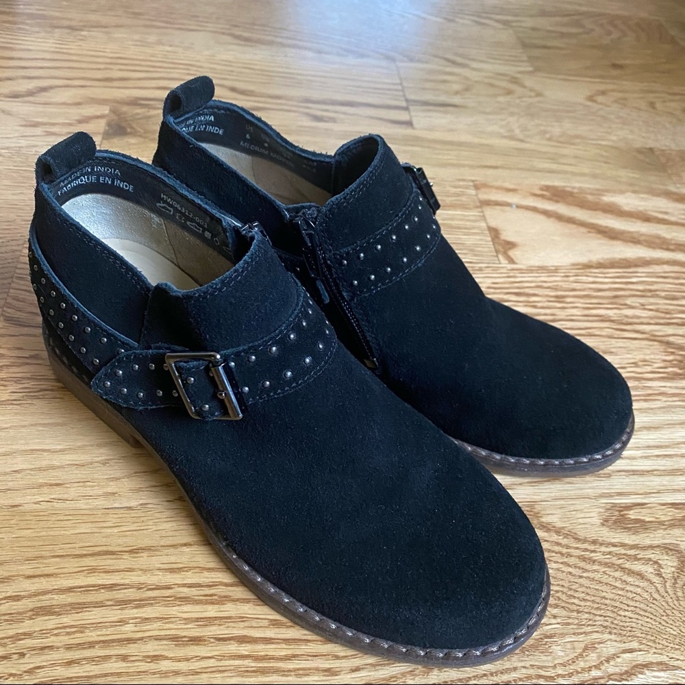 Hush Puppies Black Suede Ankle Boots